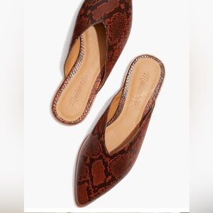 Madewell Emilia mule snake embossed size 8